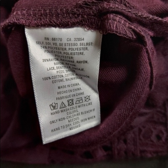 NWT DR2 by Daniel Rainn Wine Longsleeve Top S - Picture 6 of 6